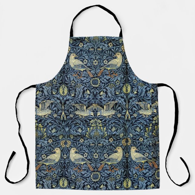 William Morris Vintage Floral Bird  Apron (Front)
