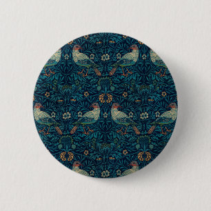 William Morris Vintage Floral Birds 6 Cm Round Badge