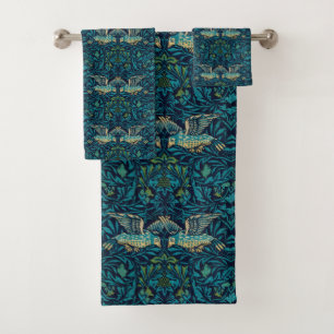 William Morris - Vintage Floral Birds Bath Towel Set