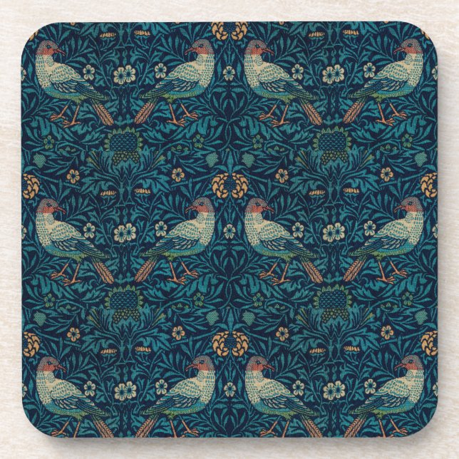 William Morris Vintage Floral Birds Coaster (Front)