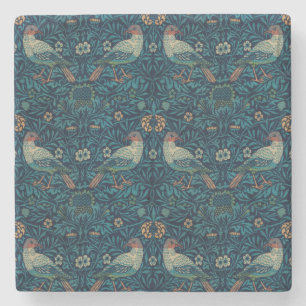 William Morris Vintage Floral Birds Stone Coaster
