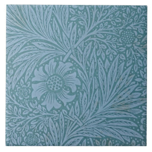 William Morris Vintage floral Blue Flowers  Ceramic Tile