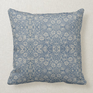 William Morris Vintage Floral Blue Mallow Cushion