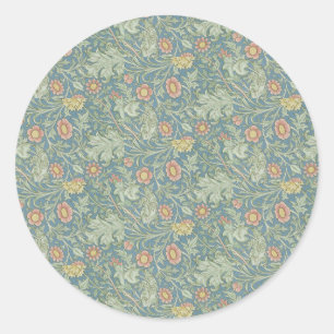 William Morris Vintage Floral Double Boughs Classic Round Sticker