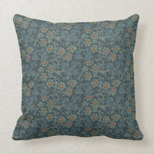 William Morris Vintage Floral Green Blue Orchard Cushion