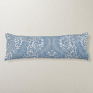 William Morris Vintage Floral Pattern Blue White Body Cushion