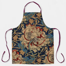 William Morris Vintage Floral Pattern Red Blue    
