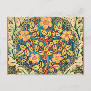 William Morris vintage floral pattern, Rose Wreath Postcard