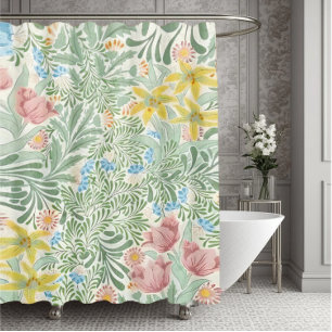 William Morris Vintage Floral Pattern Shower Curtain