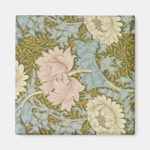 William Morris Vintage Floral Pink Chrysanthemum Magnet