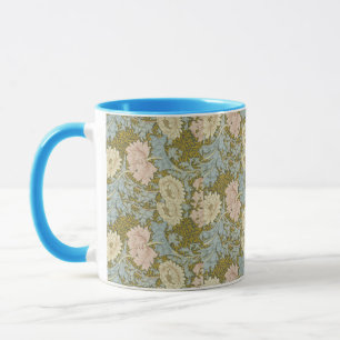 William Morris Vintage Floral Pink Chrysanthemum Mug