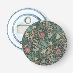 William Morris Vintage Floral Pink Green Compton Bottle Opener
