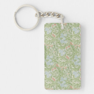 William Morris Vintage Floral Pink Iris Key Ring