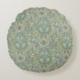William Morris Vintage Floral Spring Thicket Round Cushion