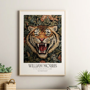 William Morris Vintage Floral Tiger Poster