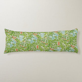 William Morris Vintage Flowers Floral Green Pink Body Cushion