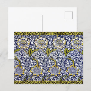 William Morris - Vintage Flowers & leaves Pattern Postcard