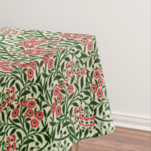 William Morris Vintage Flowers Pink Green Tablecloth
