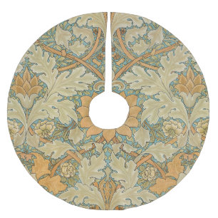 William Morris - Vintage Foliage & Floral Pattern Brushed Polyester Tree Skirt
