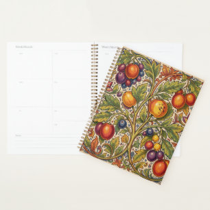 William Morris vintage Fruits Floral pattern Planner