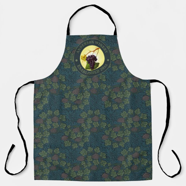 William Morris Vintage Grape Vine Pattern Apron (Front)
