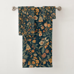 William Morris vintage Honeysuckle Floral Pattern Bath Towel Set