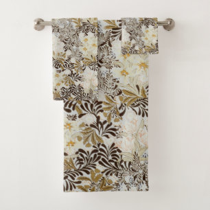 William Morris Vintage Hyacinth Floral Art Nouveau Bath Towel Set