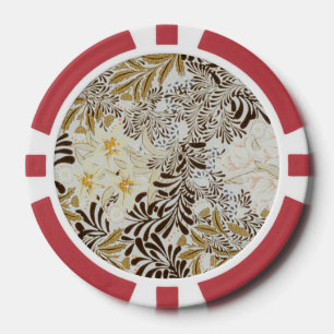 William Morris Vintage Hyacinth Floral Art Nouveau Poker Chips