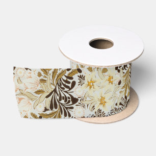 William Morris Vintage Hyacinth Floral Art Nouveau Satin Ribbon