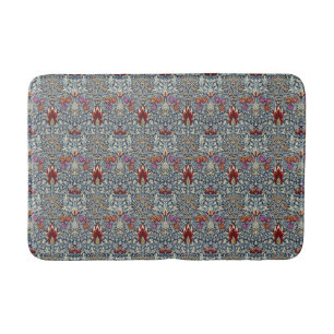 William Morris Vintage Indigo Floral Pattern Bath Mat