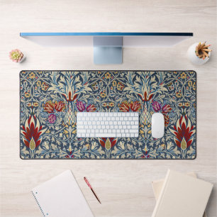 William Morris Vintage Indigo Floral Pattern Desk Mat