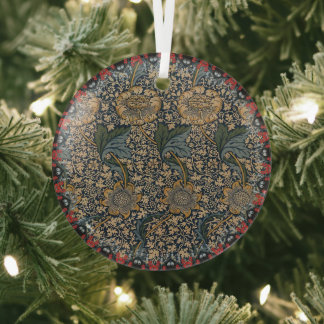 William Morris Vintage Kennet Pattern Glass Tree Decoration