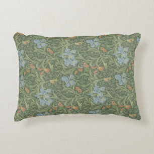 William Morris Vintage Leaves Floral Bird Iris Decorative Cushion
