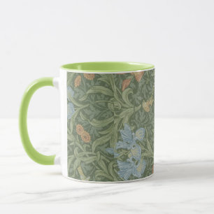 William Morris Vintage Leaves Floral Bird Iris Mug