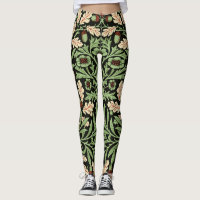 William Morris Vintage Oak Black Red Pattern
