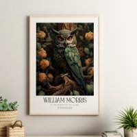 William Morris Vintage Owl with Blossoms