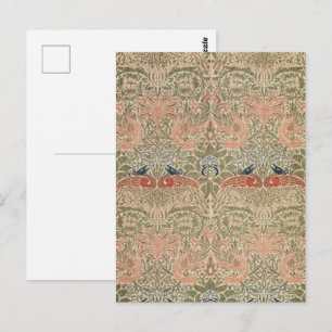 William Morris Vintage Peacock & Dragon Wallpaper Postcard