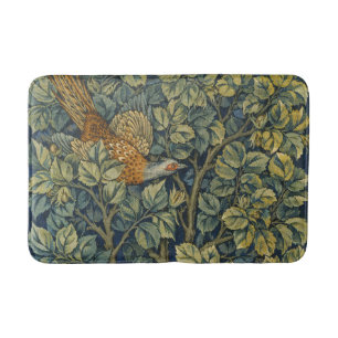 William Morris Vintage Pheasant Squirrel Flower Bath Mat