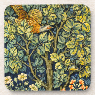 William Morris Vintage Pheasant Squirrel Flower Coaster