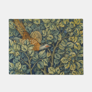 William Morris Vintage Pheasant Squirrel Flower Doormat