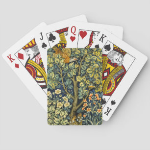 William Morris Vintage Pheasant Squirrel Flower Playing Cards