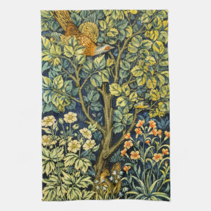 William Morris Vintage Pheasant Squirrel Flower Tea Towel