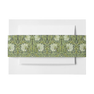 William Morris Vintage Pimpernel Floral Pattern Invitation Belly Band