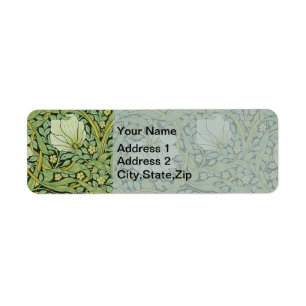 William Morris Vintage Pimpernel Floral Pattern Return Address Label