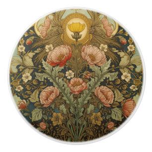 William Morris vintage Pimpernel Pre-Raphaelite  Ceramic Knob
