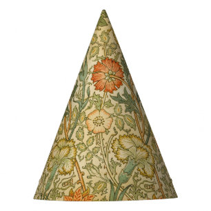 William Morris Vintage Pink and Rose Pattern Party Hat