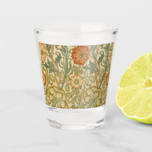 William Morris Vintage Pink and Rose Pattern Shot Glass