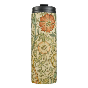 William Morris Vintage Pink and Rose Pattern Thermal Tumbler