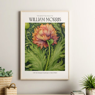 William Morris Vintage Pink Wildflower Poster