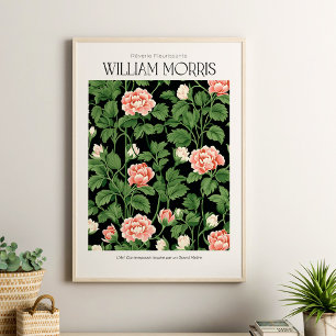 William Morris Vintage Pink Wildflowers Poster